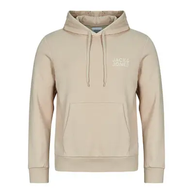 Jack & Jones JJECORP LOGO SWEAT HOOD men's Sweatshirt in Beige