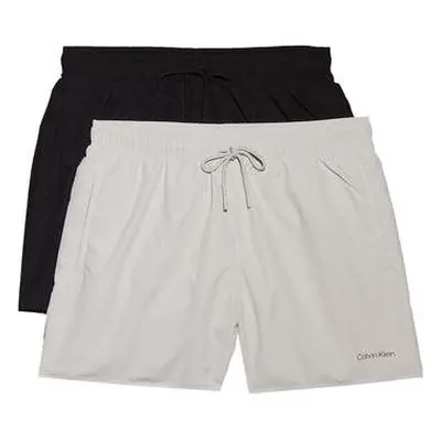 Calvin Klein Jeans 2 Pack Swim Shorts Black/Chalk men's in Black