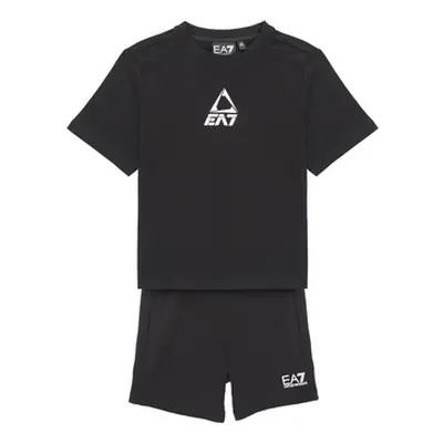 Emporio Armani EA7 TRAIN LOGO SERIES BOY KIT TEE-SHORTS FREE boys's Sets & Outfits in Black