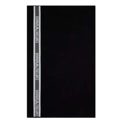 Emporio Armani Cotton Woven Beach Towel Black 's Beach towel in Black