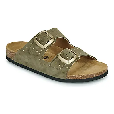 Plakton BETA SQUARE women's Mules / Casual Shoes in Kaki