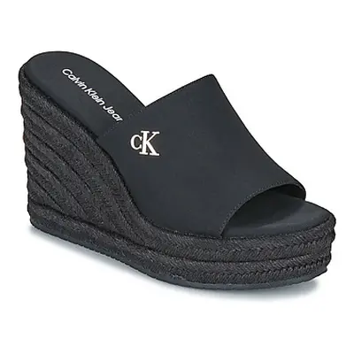 Calvin Klein Jeans WEDGE ROPE SLIDE MG women's Sandals in Black