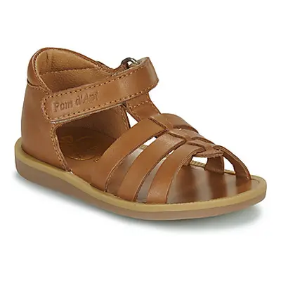 Pom d'Api POPPY STRAP girls's Children's Sandals in Brown