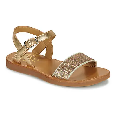 Pom d'Api PLAGETTE BUCKLE TAO girls's Children's Sandals in Gold