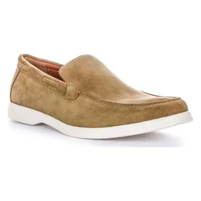 Justinreess England Mens Slip On Casual Soft Olive Suede Yacht Boat men's Slip-ons (Shoes) in Gr