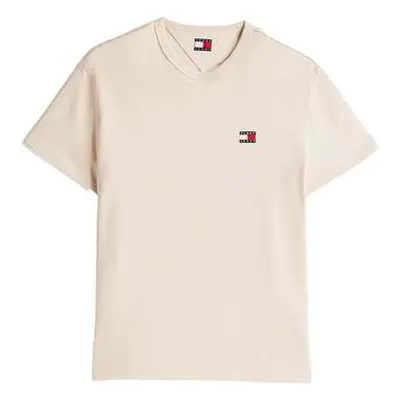 Tommy Jeans Reg Logo Badge T-Shirt Newsprint men's in Beige