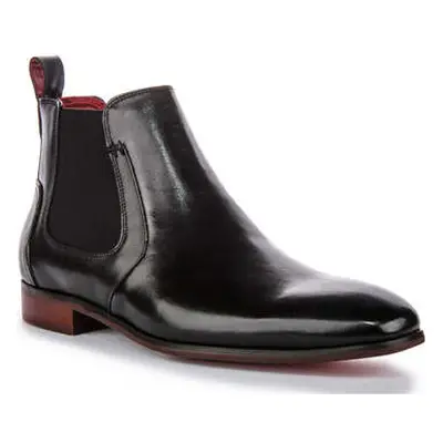 Justinreess England Justinreess Mens Smart Black Polished Leather Chelsea Boots men's Boots in B