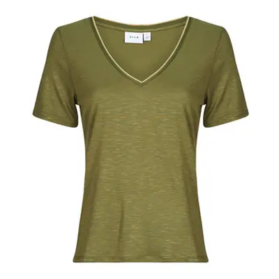 Vila VINOEL women's T shirt in Kaki