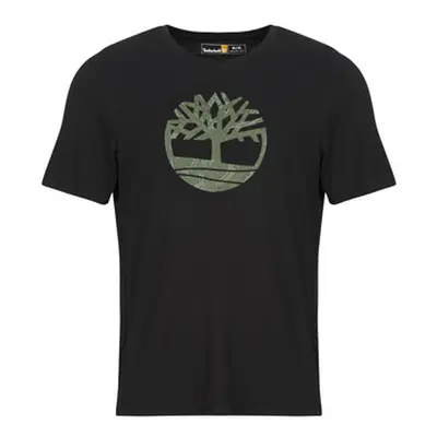 Timberland KENNEBEC RIVER CAMO TREE LOGO men's T shirt in Black