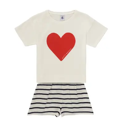 Petit Bateau BRUNETA girls's Sleepsuits in White