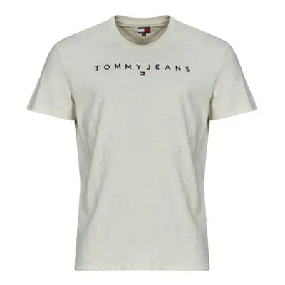 Tommy Jeans TJM REG LINEAR LOGO TEE EXT men's T shirt in Beige