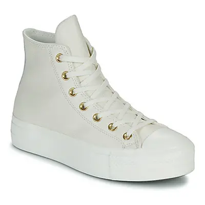 Converse CHUCK TAYLOR ALL STAR LIFT PLATFORM GOLD women's Shoes (High-top Trainers) in White