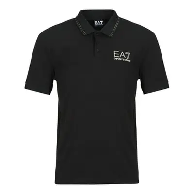 Emporio Armani EA7 TRAIN GOLD LABEL POLO PUNTO ROMA 7M000300 men's Polo shirt in Black