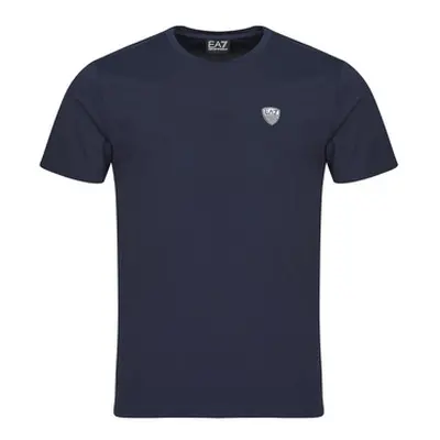 Emporio Armani EA7 TRAIN PREMIUM SHIELD TEE 8NPT16 men's T shirt in Marine