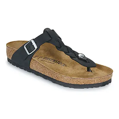 BIRKENSTOCK Gizeh Braided LEOI Black women's Flip flops / Sandals (Shoes) in Black