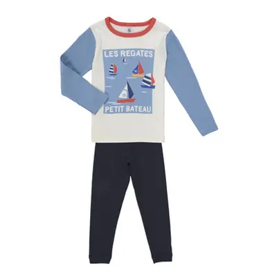 Petit Bateau BRIDGE boys's Sleepsuits in Blue