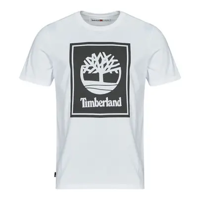 Timberland STACK LOGO SHORT SLEEVE TEE men's T shirt in White