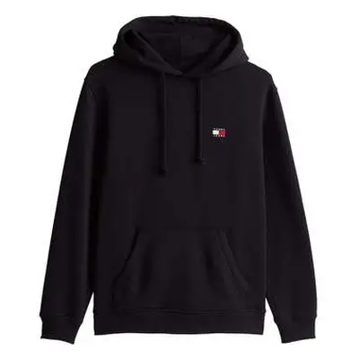 Tommy Jeans Reg Logo Badge Hoodie Black men's Sweatshirt in Black