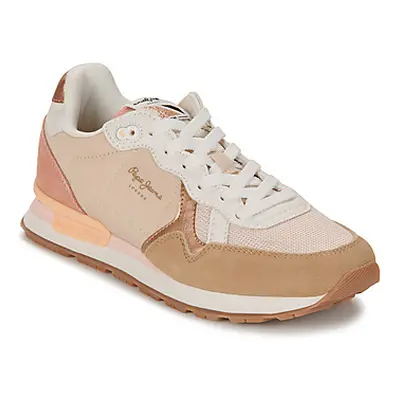 Pepe jeans BRIT MIX W women's Shoes (Trainers) in Beige