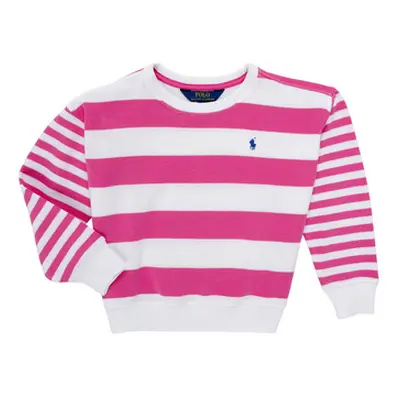 Polo Ralph Lauren STRPEBBBLCN-KNIT SHIRTS-SWEATSHIRT girls's Children's Sweatshirt in Pink