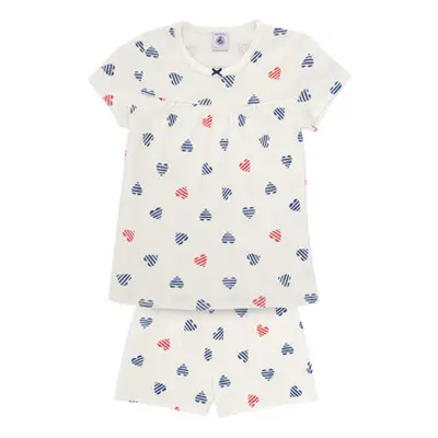 Petit Bateau BARLOTTE girls's Sleepsuits in White