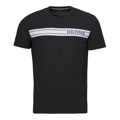 Tommy Hilfiger MONOTYPE STRIPE men's T shirt in Black