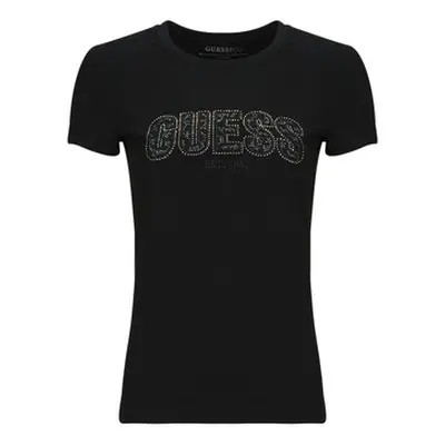 Guess LOGO LACE women's T shirt in Black