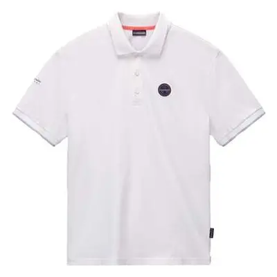 Napapijri E Badge Polo Shirt White Heron men's in multicolour