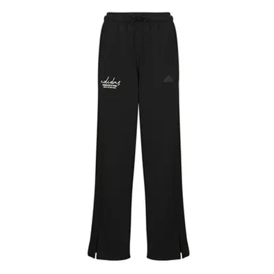 Adidas Signature Graphic Embroidery French Terry Straight Leg Joggers women's Sportswear in Blac