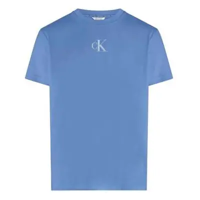 Calvin Klein Jeans Graphic Print Crew T-Shirt Glacier men's in Blue