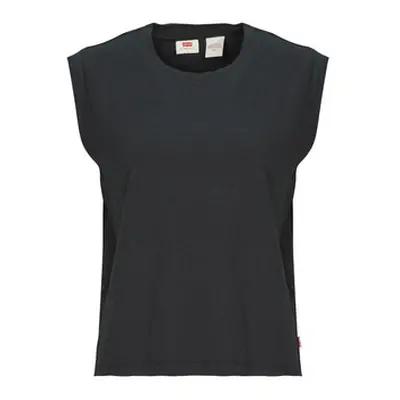 Levis BOXY TANK women's T shirt in Black