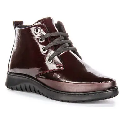 Justinreess England Justinreess Womens Lace Up Comfort Ankle Boots Burgundy women's Trainers in 