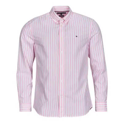 Tommy Hilfiger FLEX POPLIN BOLD STRIPE RF SHIRT men's Long sleeved Shirt in Pink