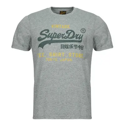 Superdry VINTAGE LOGO men's T shirt in Grey