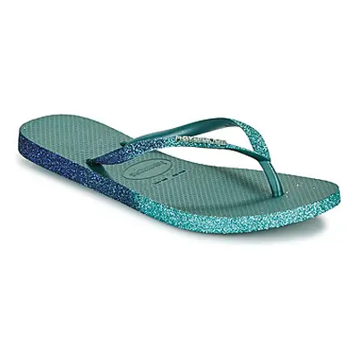 Havaianas SLIM SPARKLE II women's Flip flops / Sandals (Shoes) in Green