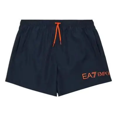 Ea7 Emporio Armani Logo Swim Shorts Armani Blue/Tanger men's in Blue