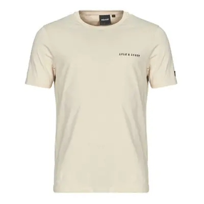 Lyle & Scott Embroidered T-Shirt men's T shirt in Beige