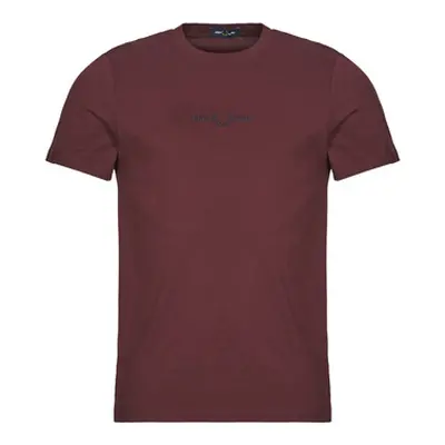 Fred Perry EMBROIDERED T-SHIRT men's T shirt in Bordeaux