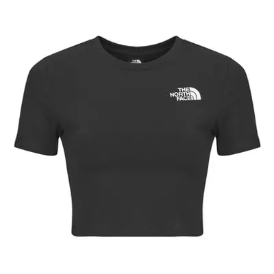 The North Face S/S Essential Cropped Slim Tee women's T shirt in Black