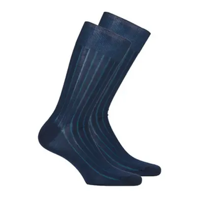 DIM MC FIL D'ECOSSE COTE FINE PACK X2 men's Stockings in Marine