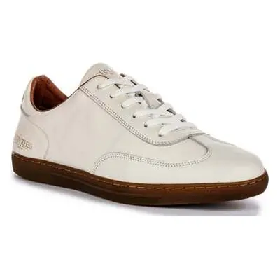 Justinreess England Justinreess Mens Casual Lace up Smart Trainers Beige Leather men's Trainers 