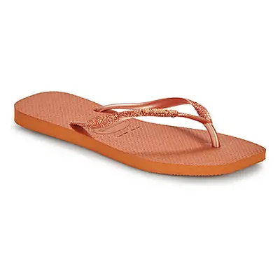 Havaianas SLIM SQUARE GLITTER women's Flip flops / Sandals (Shoes) in Orange