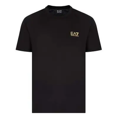 Ea7 Emporio Armani Pima Cotton Identity T-Shirt Black/Gold men's in Black