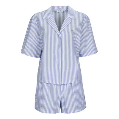 Tommy Hilfiger SS LINEN SHIRT SHORT SET women's Sleepsuits in Blue