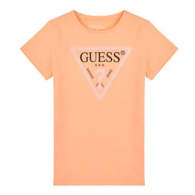 Guess T SHIRT girls's Children's T shirt in Pink