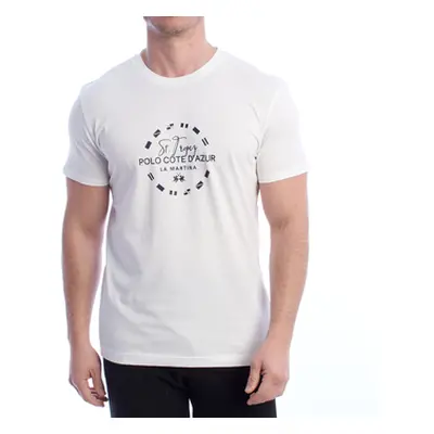 La Martina YMR321-JS206-00001 men's T shirt in White