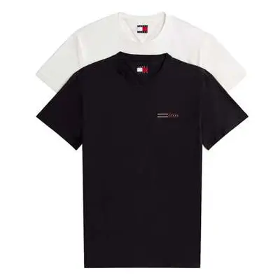 Tommy Jeans 2 Pack Slim T-Shirts Ecru/Black men's in Multicolour