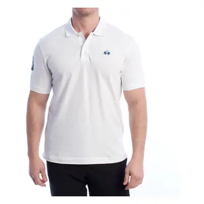 La Martina YMP300-PK001-00001 men's Polo shirt in White