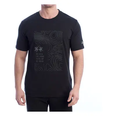 La Martina YMR301-JS206-09999 men's T shirt in Black