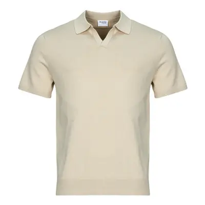 Selected SLHTELLER men's Polo shirt in Beige